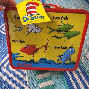Metal 100% Steel Dr. Seuss Lunchbox One fish, 2 fish red fish, blue fish 🐟 NWT